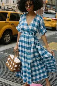 Mara Hoffman Ingrid Dress Blue White Gingham Gingham Fashion Style Fashion