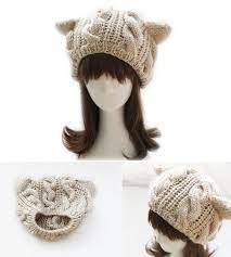 Cat Ears Knitted Beanie Hat 6 Colors Cat Ears Hat Cat Eared Beanie Cute Hats