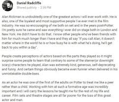 Apparently harry potter wasn't the only one who ever took issue with professor severus snape. Alan Rickman Tributes From The Cast Of Harry Potter Bbc News