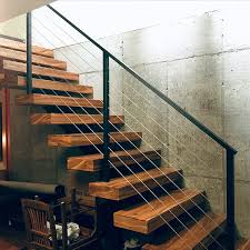 Doorway opens on toward the stairway. Custom Straight Metal Stairs In Ct Nyc Acadia Stairs