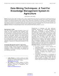 Data Mining Techniques: A Tool For Knowledge Management System In  Agriculture