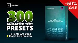 300 Text Preset For Premiere Pro Mogrt Animation Bikomart Corporate Essential Language Mogrt Motion Premiere Pro Text Animation How To Make Animations