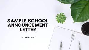 Below is the letter of intent for scholarship example where a nursing student is applying for the scholarship for the masters program Sample School Announcement Letter Free Letter Templates