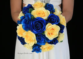 Tangerine Wedding Flower Package Blue Wedding Flowers Silk Flowers Wedding Yellow Wedding Flowers