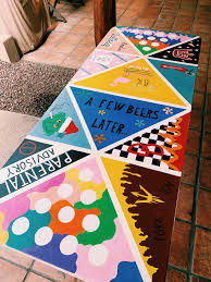 Painted Beer Pong Table In 2020 Beer Pong Table Painted Diy Beer Pong Table Beer Pong Table Diy