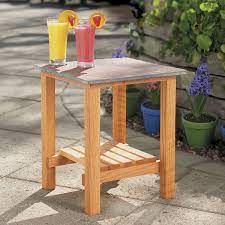 Tile Stores Carry A Wide Selection Of Beautiful Stone Tile And That S The Inspiration For Th Outdoor Woodworking Projects Tile Patio Table Wooden Bird Feeders
