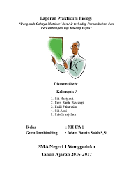 Contoh pembahasan pada laporan praktikum. Laporan Praktikum Biologi Pengaruh Cahay