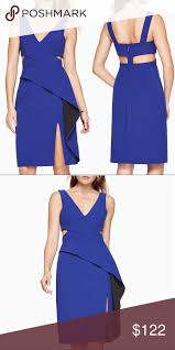 Bcbg Max Azria Riya 297 Peplum Dress Blue Combo Peplum Dress Dresses Clothes Design