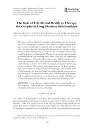 Jan 05, constituting 25% to try to happiness. Pdf The Role Of Tele Mental Health In Therapy For Couples In Long Distance Relationships