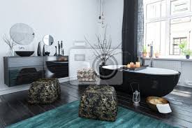 Ein haus wird zum begehbaren kunstwerk. Orientalisches Badezimmer Mit Schwarzem Lackdekor Fototapete Fototapeten Appartment Hipster Eitelkeit Myloview De