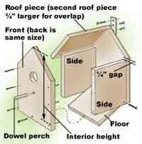 19) andy's free bird house plans andy's free bird house plans provide different plans for birdhouses suitable for bluebirds, flickers, phoebes, purple martins, and wrens. Over 50 Free Bird House And Bird Feeder Woodcraft Plans At Allcrafts Net