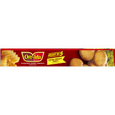 Potatoes, vegetable oil blend (soybean and cottonseed), salt, annatto color, dextrose, sodium acid pyrophosphate. Extra Crispy Crinkles Ore Ida