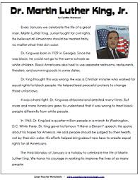 Biografia De Martin Luther King En Ingles Mlk Reading Passage Martin Luther King Jr Activities Mlk Reading Martin Luther King Lessons