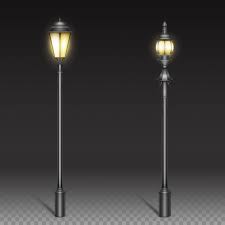 Black iron lantern shown with separately available black metal willow tree lampshade. Free Vector Vintage Street Lamps Black Iron Lantern On Post