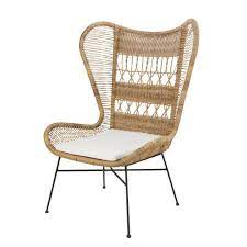 fauteuil de jardin en resine tressee et toile ecrue maisons du monde fauteuil jardin fauteuil a bascule en rotin canape en metal