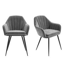 Maybe you would like to learn more about one of these? Set Of 2 Grey Velvet Dining Tub Chairs With Black Legs Logan Log002 Ebay