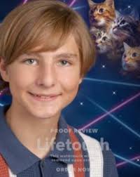 9th grade school pic of Sully. Of course I would choose the laser cat  background for the magnet option.