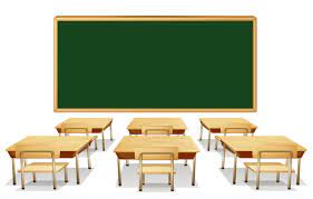 Classroom With Green Board And Desks Png Clipart Image Classroom Clipart Clip Art Classroom Background