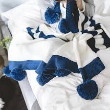 Not available at clybourn place. Savvydeco Acrylic White And Navy Blue Stripe Premium Chunky Knitted Throw Blanket With Pompom Buy Stripe Knitted Throw Blanket Navy Blue Knitted Throw Blanket Acrylic Chunky Knitted Throw Blanket Product On Alibaba Com