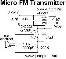 Mini Micro Fm Microphone Transmitter Circuit Schematic Fm Transmitters Electronic Engineering Electronics Circuit
