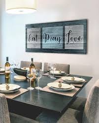 Kitchen Wall Art Eat Pray Love Wood Frame Ready To Hang Kitchen Decor Wall Art Kitchen Wall Decor Bless The Food