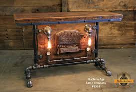Antique Industrial X2f Steampunk Sofa Or Hallway Table Steampunk Gauge Gear Lamp Ligh Industrial Furniture Vintage Industrial Furniture Steampunk Furniture