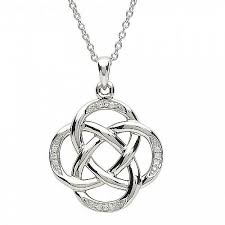 Introducing The Silver Celtic Knot Stone Set Pendant Made From Sterling Silver The Celtic Knot Design Is Highli Celtic Jewelry Celtic Necklace Celtic Pendant