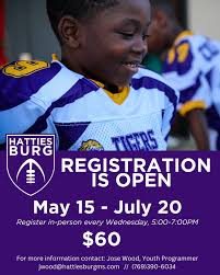 Are you ready for some football? Registration is still open online and in  person at the Ben McNair Center (300 North 12th Avenue). This program is  open for children ages 5 (before