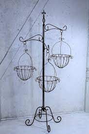 72 Wrought Iron Tree With Baskets Flower Plant Stand Home Garden Yard Garden Outdoor Liv Wrought Iron Plant Stands Iron Plant Stand Wrought Iron Decor