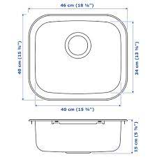 The height of the cabinet can be customized, but 36 inches is average. Fyndig Inset Sink 1 Bowl Stainless Steel Bowl Depth 15 Cm Ikea