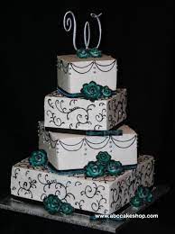 Turquoise Wedding Cakes Wedding Cakes Cupcakes Cookies Cakes Abc Cake Sh Turquoise Wedding Cake Wedding Cakes With Cupcakes Black And White Wedding Cake