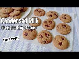 Condensed Milk Chocolate Chip Cookies No Oven Youtube Milk Chocolate Chip Cookies Milk Chocolate Chips Chocolate Chip Cookies