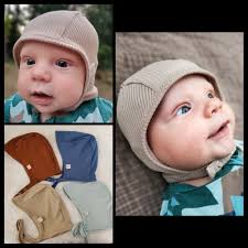 Rib Knit Baby Pilot Hat, Giddy Baby Hat, Hat With Ties or Snaps, Hearing  Aid Hat, Newborn to 36 Months Size, Pick Your Color Hat
