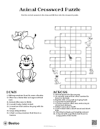 Animal Crossword Puzzle • Beeloo Printable Crafts and Activities for Kids
