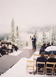 Intimate Mountaintop Wedding In A Winter Wonderland Once Wed Winter Wedding Ceremonies Outdoor Winter Wedding Snow Wedding