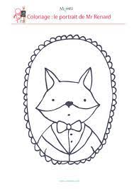 coloriage le portrait de mr renard broderie alphabet pinterest
