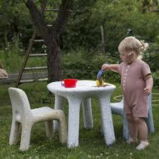 Ecobirdy Charlie Chair Color Vanilla And Ocean Ecobirdy Luisa Table Color Party Made Of 100 Recycled Plastic Party Table Art Corner Childrens Furniture