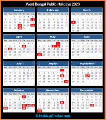 West Bengal India Public Holidays 2020 Holidays Tracker