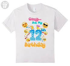Birthday Boy T Shirt For 12 Year Old Boy Unisex Child Emoji T Shirt For 12 Year Old Awesome Kids Birthday T Shirt 12 White Birthday Shirts Amazon Partner L Birthday Shirts Shirts Princess Birthday