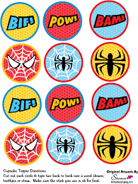 Free Printable Spider Man Cupcake Toppers Free Printables Com