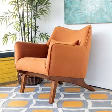 Living room chairs mid century modern. Mid Century Modern Gatsby Orange Velvet Accent Chair Ash4734