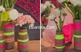 بالصور تحويل الزجاجات القديمة إلى مزهريات جميلة bottles decoration home decor decor