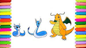 Select from 35870 printable coloring pages of cartoons, animals, nature, bible and many more. Pokemon Coloring Pages Dratini Dragonair And Dragonite Youtube