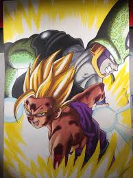 He became the adoptive grandfather of goku when he found him near the landing site of his space pod when he was a baby. Dragon Ball Z Gohan Ssj2 Vs Perfect Cell By Loloow On Deviantart