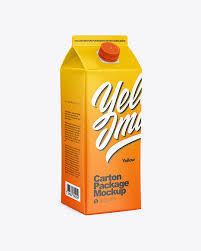 Glossy Juice Carton Package Mockup In Packaging Mockups On Yellow Images Object Mockups