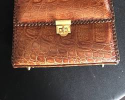Image of vintage Japanese leather bag from Flamingo Vintage