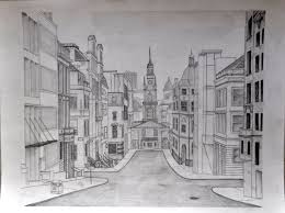 A Beautiful Rendering Of A City Street Perspective Drawing Architecture Perspective Drawing Landscape Drawings