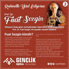 İslam tarihi, bilim ve teknoloji tarihi alanında çalışmalarıyla tanınmaktadır. Prof Dr Fuat Sezgin I Rahmetle Yad Ediyoruz