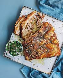 Slow Roast Pork Belly With Sherry Gravy And Mint Relish Recipe Pork Belly Recipes Slow Roast Pork Pork Recipes
