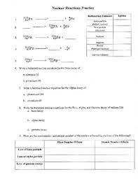 Nuclear reactions often produce large amounts of energy because small amounts of mass are converted into energy (see einstein s famous equation, e=mc 2 ) d. Nuclear Reactions Practice By Easychem Teachers Pay Teachers